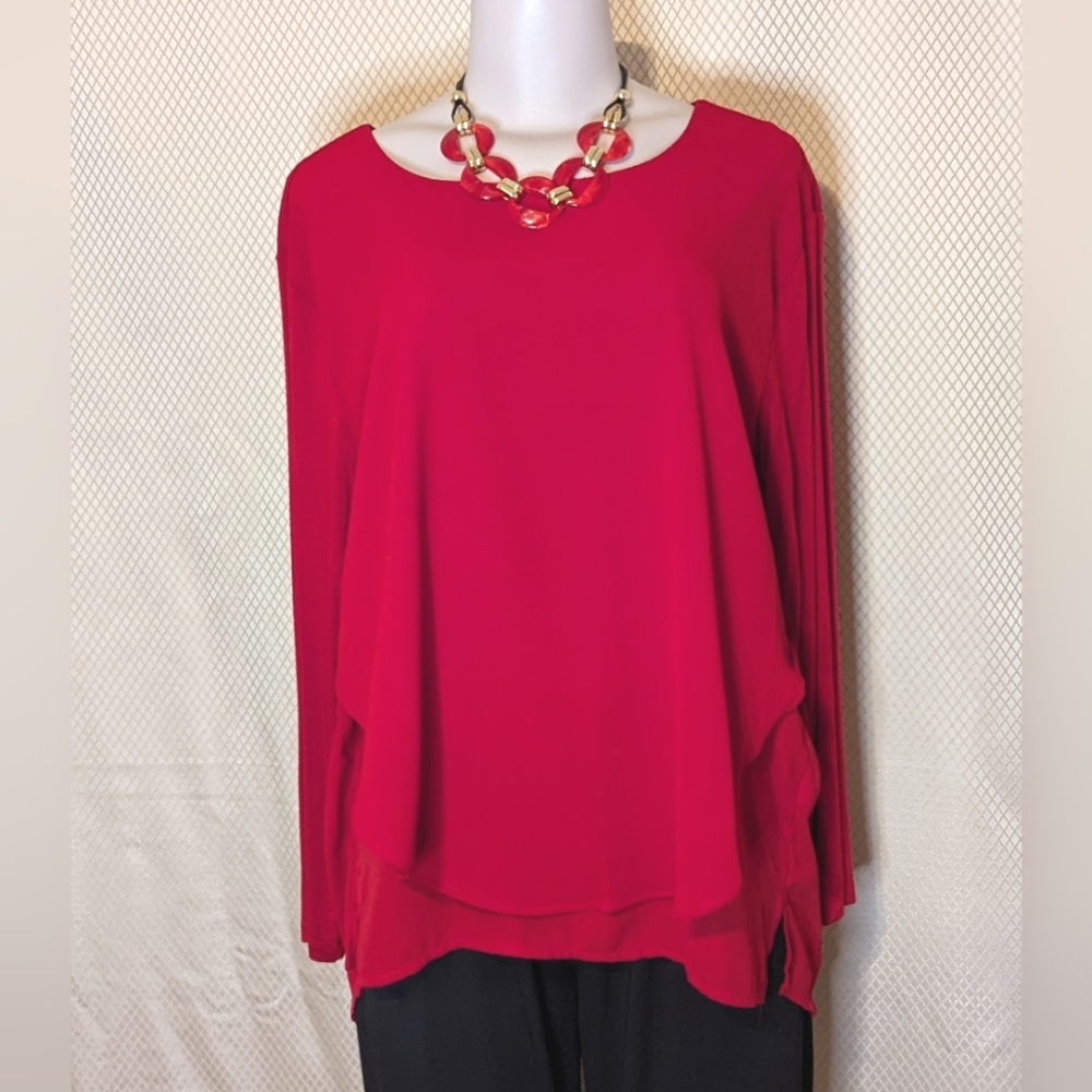 Dark Red Layered Top